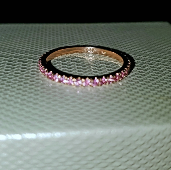 Pink Sapphire Full Eternity Band - Picture 7 of 8